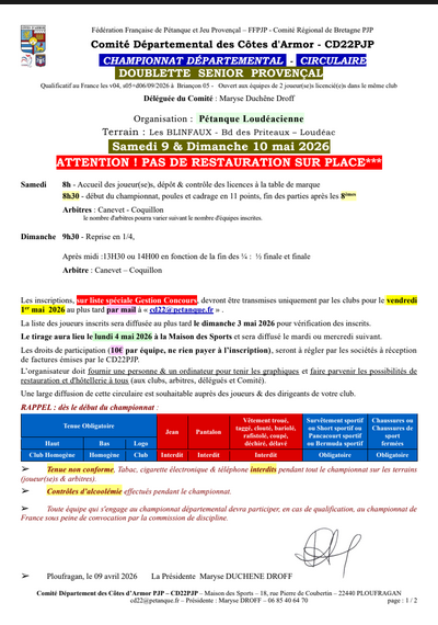 Circulaire Doublette Provençal