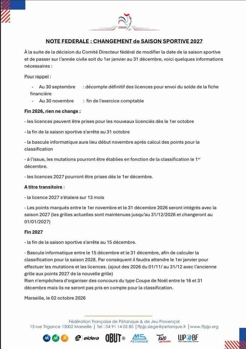 NOTE FEDERALE